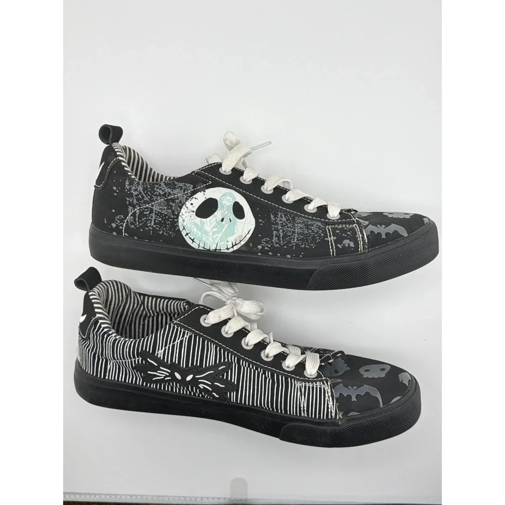 Disney Nightmare Before Christmas Jack Skellington Black White Sneakers Size 9.5